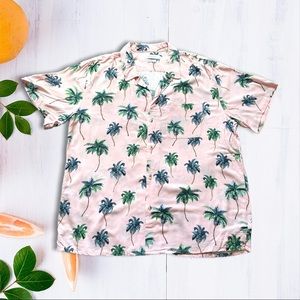 Urban Outfitters Pink Palm Tree Resort Shirt